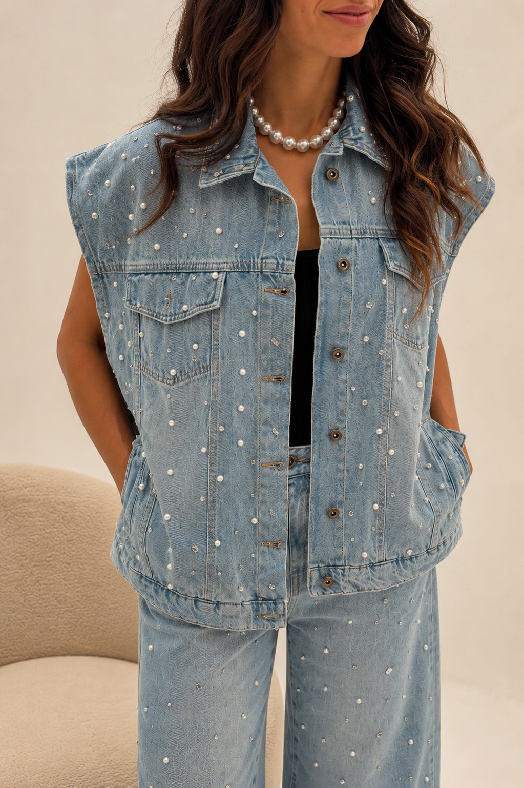 The Pearl Denim Vest