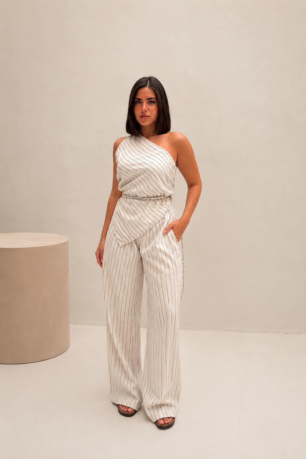 Asymmetrical Striped Set