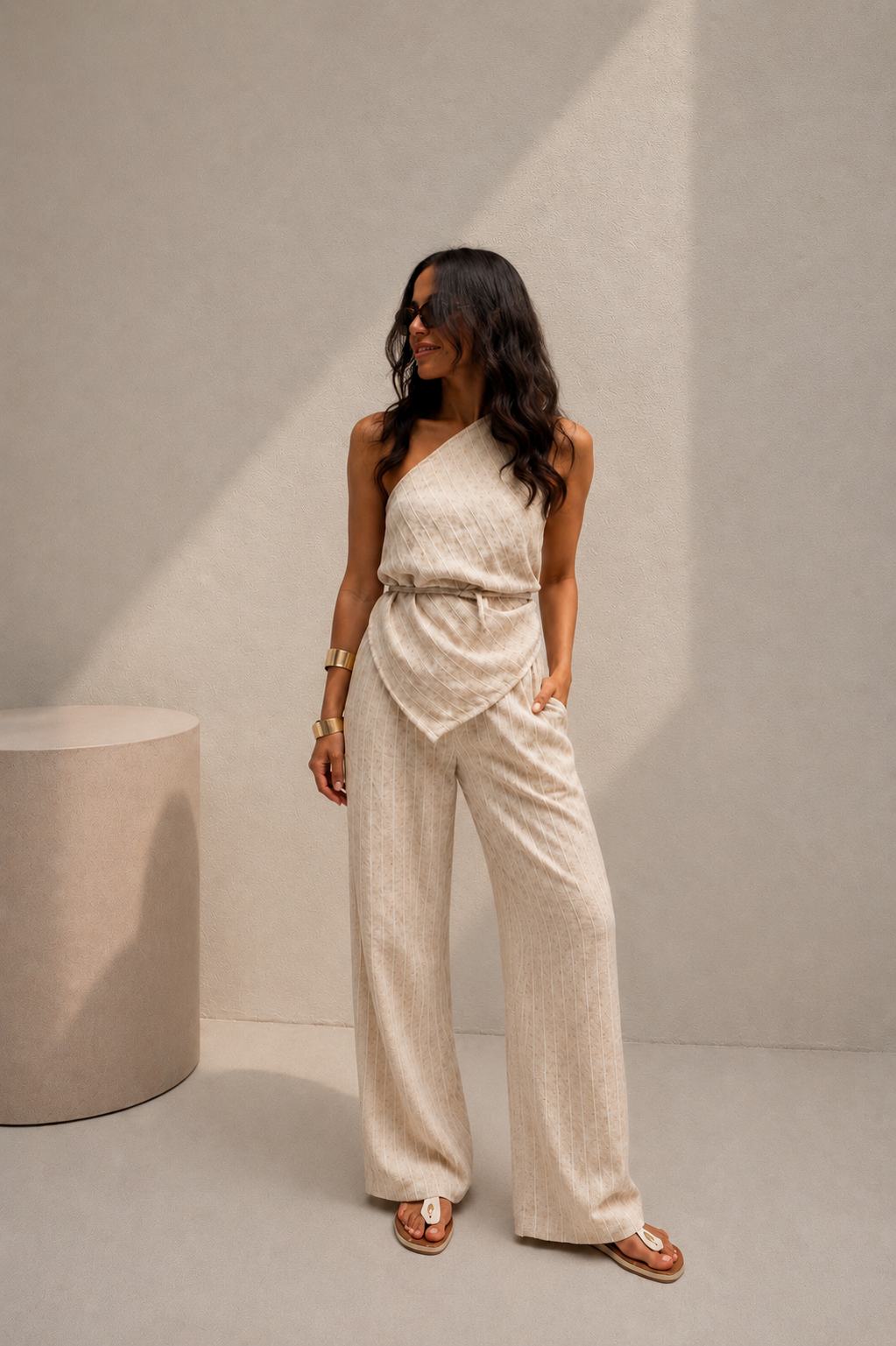 Asymmetrical Striped Set