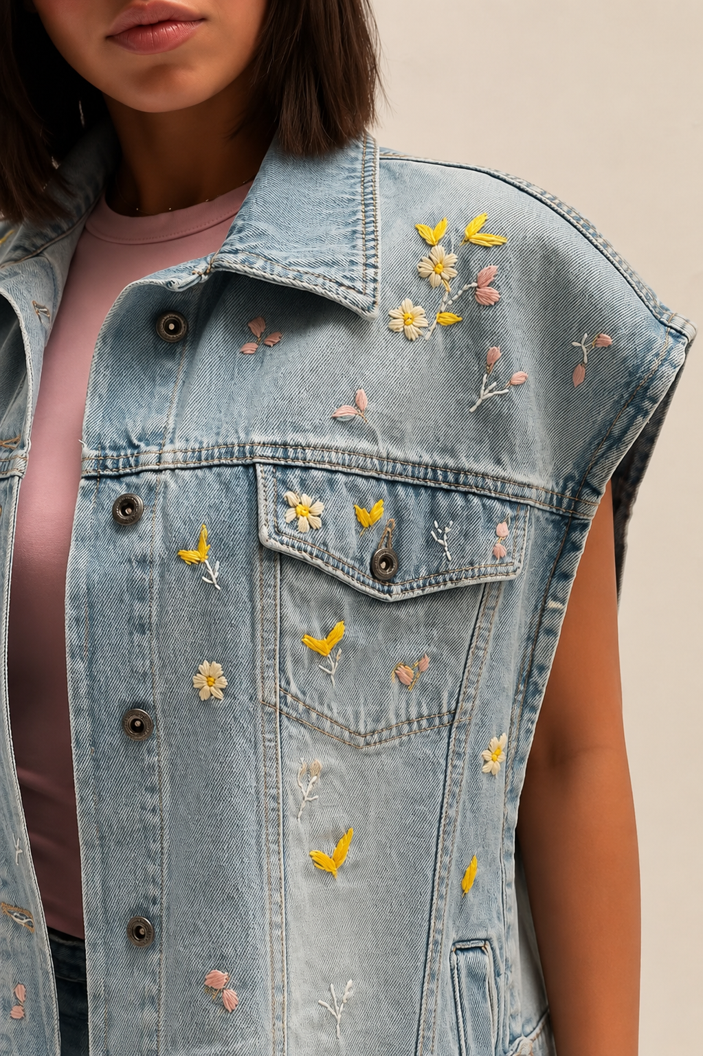 Flora Jeans Vest